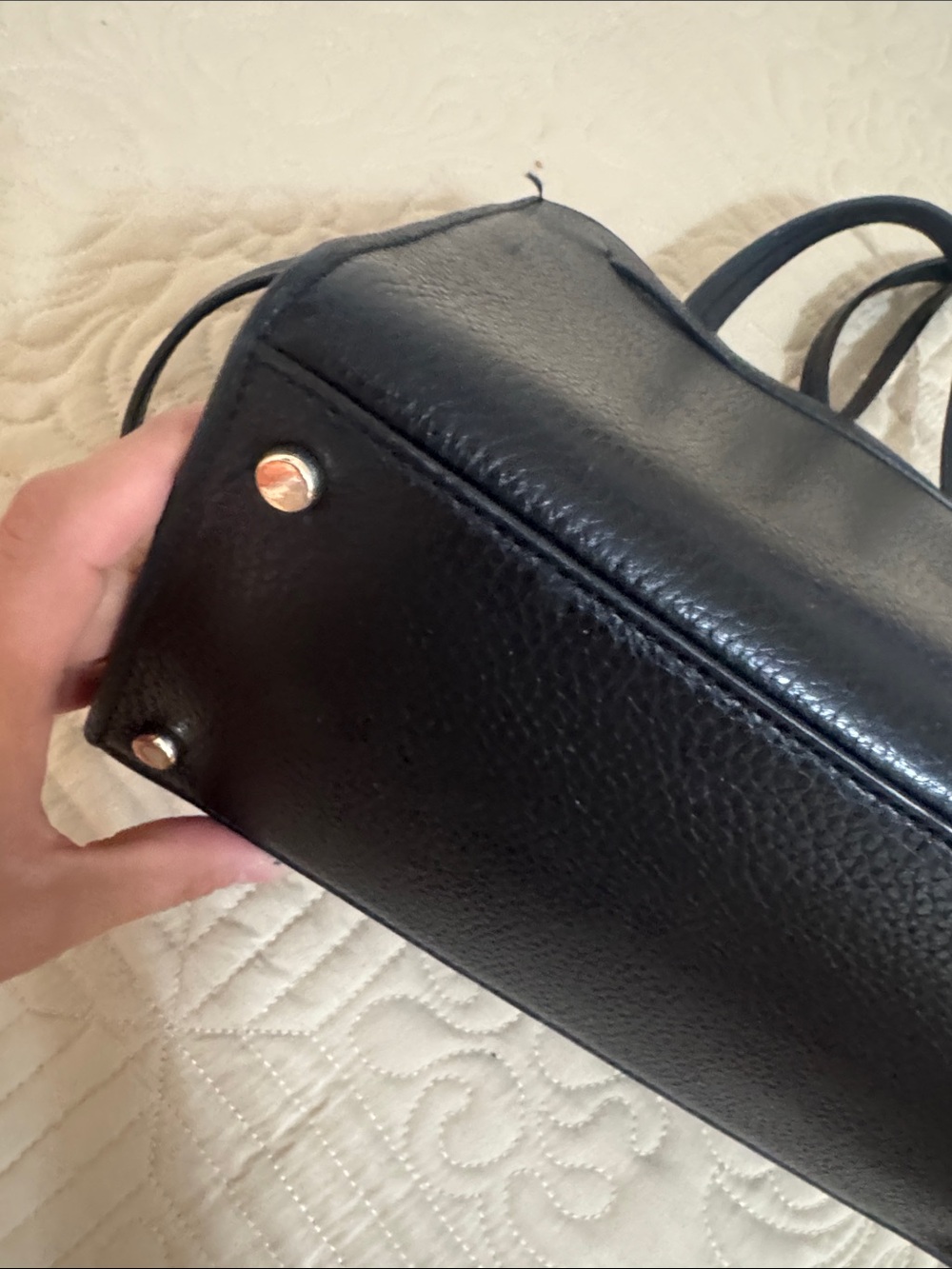 kate spade Black Pebbled Leather Tassel Satchel - Picture 7 of 9